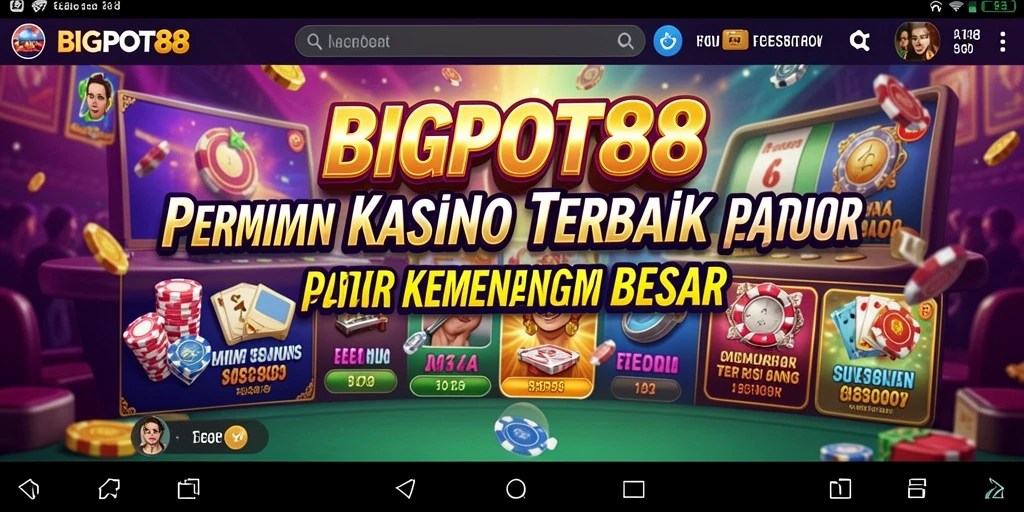 Tampilan menakjubkan dari gameplay BIGPOT88 di kasino.