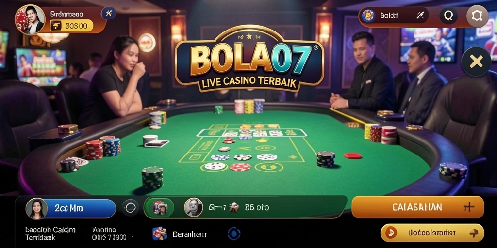 Tampilan gameplay Live Casino yang mendebarkan di BOLA07.