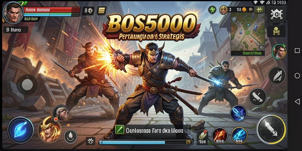 Tangkapan layar menampilkan aksi intens dari pertarungan dalam BOS5000.