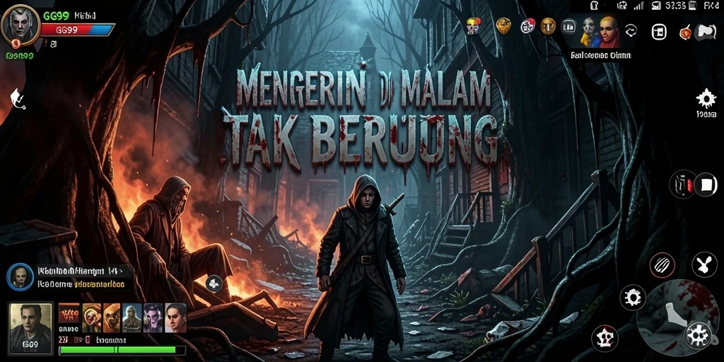 Screenshot menampilkan suasana menyeramkan dalam gameplay GG99.