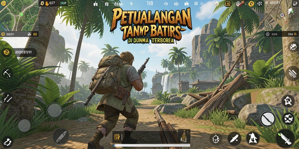 Screenshot gameplay JOS77 menampilkan pemandangan dunia terbuka yang luas.