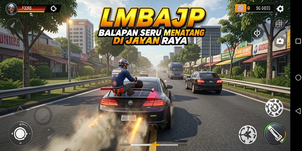 Gameplay seru balapan yang intens dan kompetitif di LMBAJP.