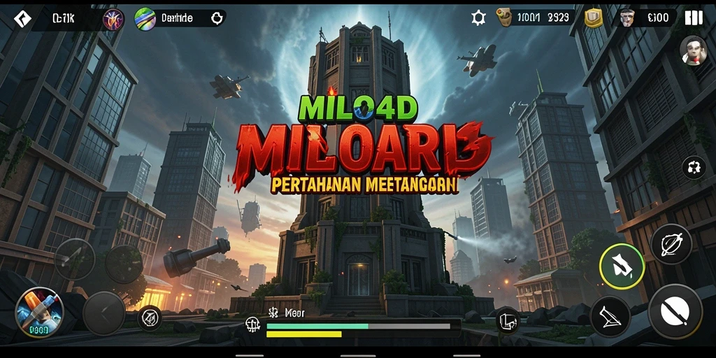 Tampilan gameplay menegangkan dari MILO4D yang penuh aksi Tower Defense.