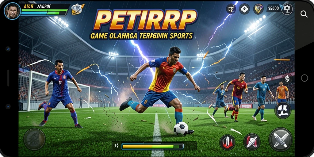 Screenshot memperlihatkan aksi seru dalam permainan olahraga PETIRRP.