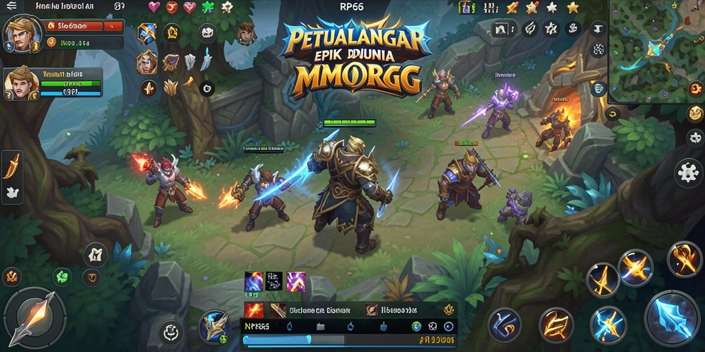 Tampilan gameplay RP66 menampilkan pertempuran seru di dunia fantasi.