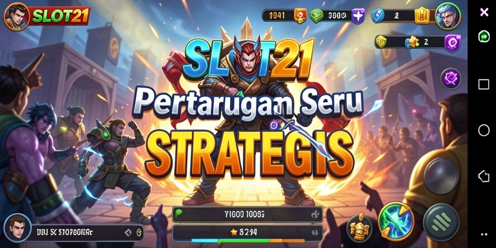 Tampilan gameplay <strong>SLOT21</strong> dengan aksi pertarungan yang intens.
