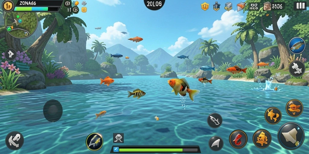 Gameplay seru ZONA66 dengan momen memancing yang mendebarkan.