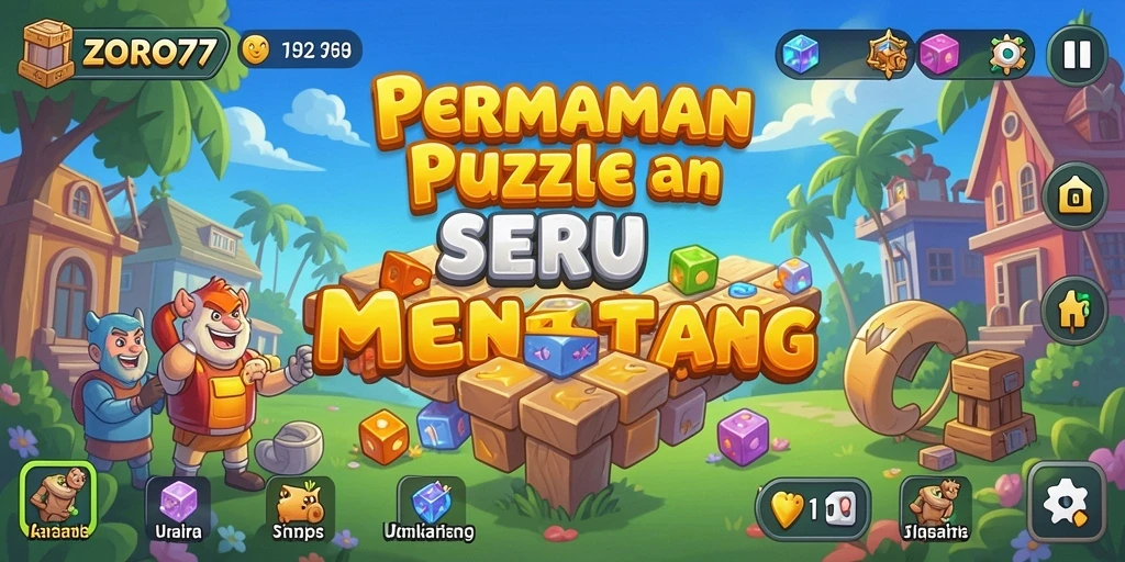 Tampilan screenshot ZORO77 yang menunjukkan gameplay Puzzle yang mendebarkan.